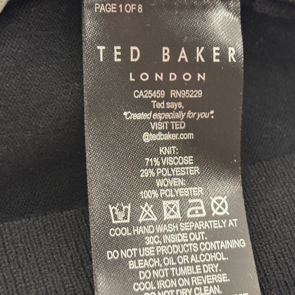 Ted Baker Black Floral Graciiy Lace Up Long Sleeve Sweater - Picture 8 of 9